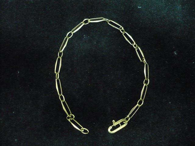 14 krt. closed forever armband lengte 20 cm breed 3 mm 3.6gr, Ophalen of Verzenden, Gebruikt, Goud, Goud