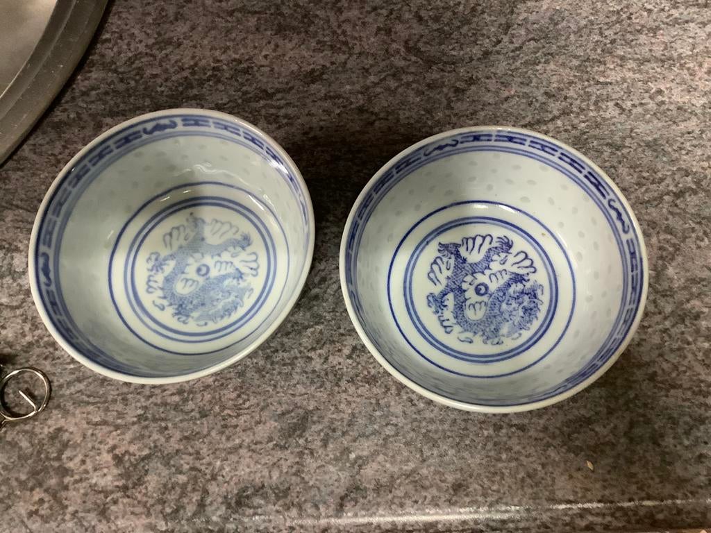 2x chinese schaaltje, Ophalen of Verzenden, Overige stijlen, Aardewerk, Schaal of Schalen