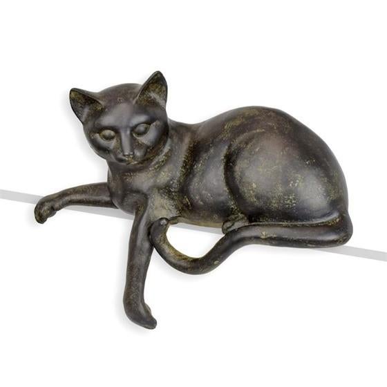 Mooi groot beeld van liggende Kat resin 27x20,9x15,5, Verzenden
