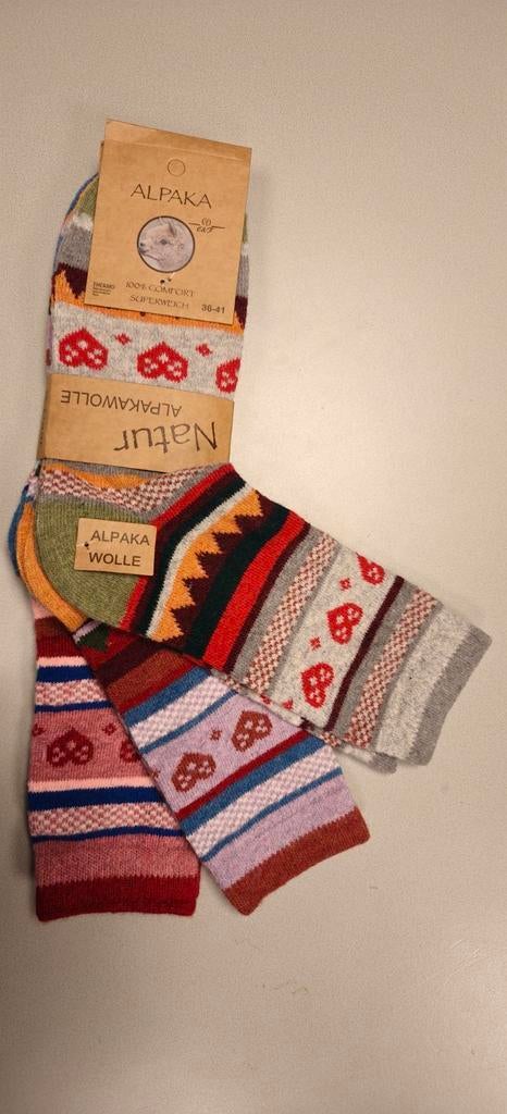 Alpaca sokken, 3 paar maat 36-41, multicolor, Kleding | Dames, Sokken en Kousen, Ophalen of Verzenden, Nieuw, Overige kleuren