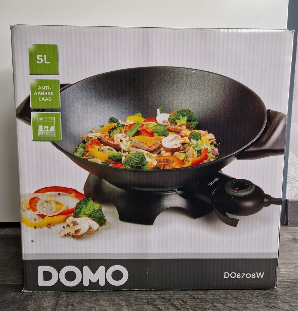 Nieuwe Elektrische Wok - Domo DO8708W, Ophalen of Verzenden, Nieuw