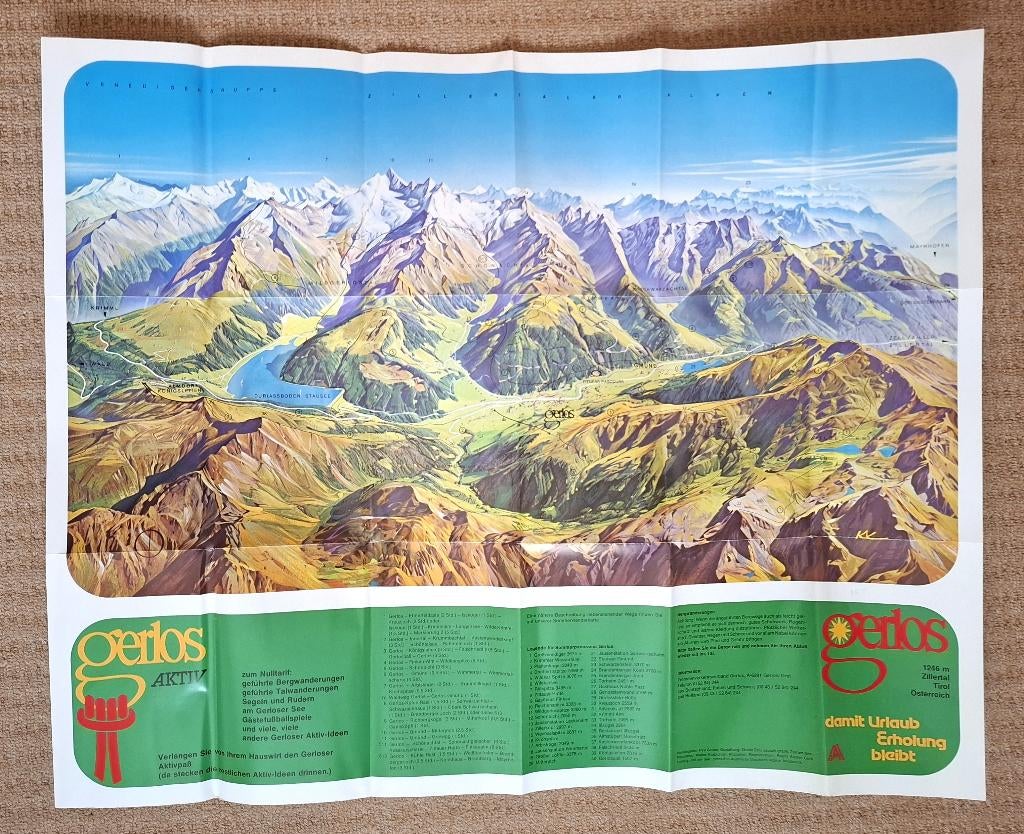 Panorama kaart Gerlos (Oostenrijk), Overige gebieden, Verzenden, 1800 tot 2000, Landkaart