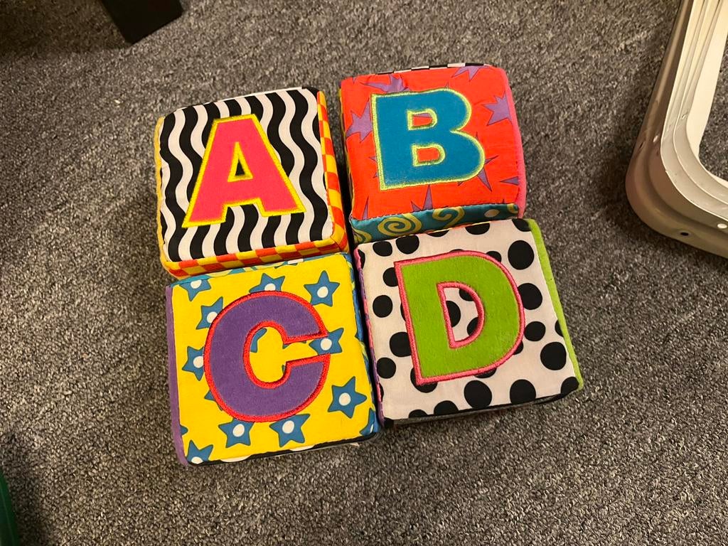 Playgro baby pluche speelblokken/blokken zga nieuw, Ophalen of Verzenden, Zo goed als nieuw, Overige typen