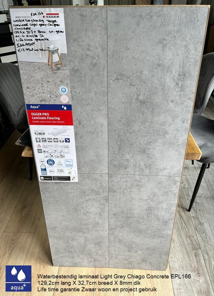 Waterbestendige Tegel Laminaat Ligt Grey Concrete €17,95m2
