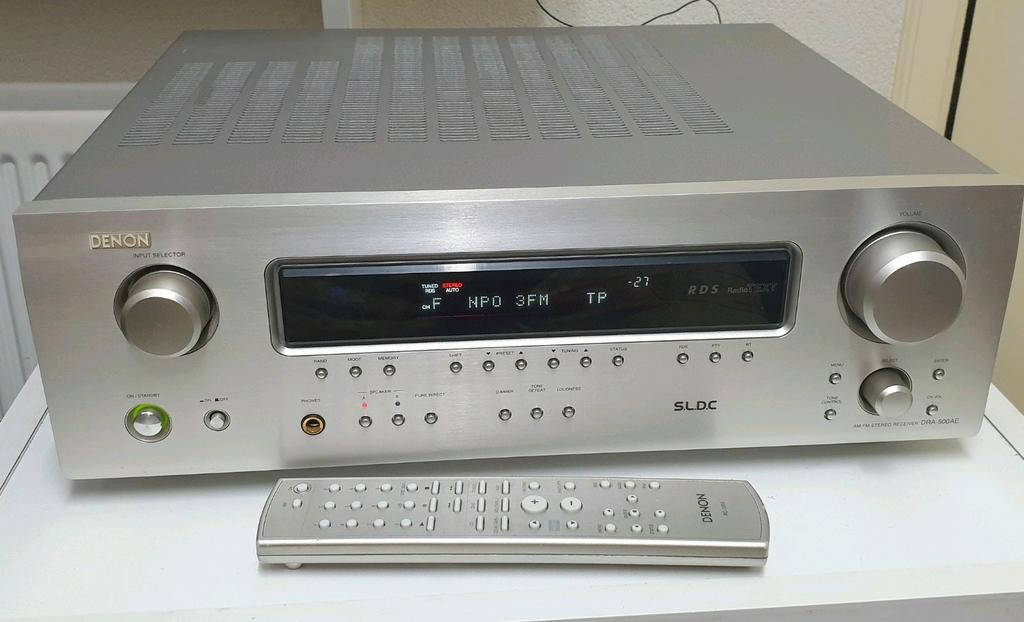 Denon dra-500ae receiver + afstandsbediening, Gebruikt, Denon, Ophalen of Verzenden, 60 tot 120 watt