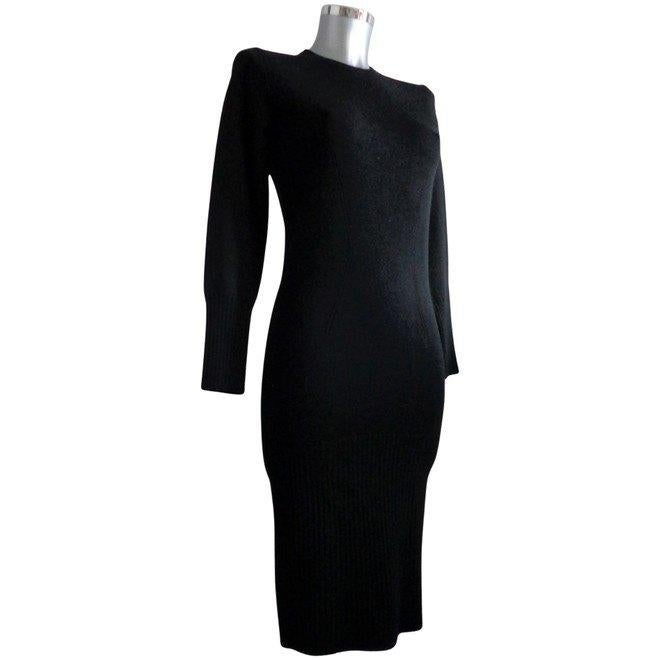 Monique Collignon designer jurk wol, maat 36 Nieuw, Zwart, Nieuw, Ophalen of Verzenden, Knielengte