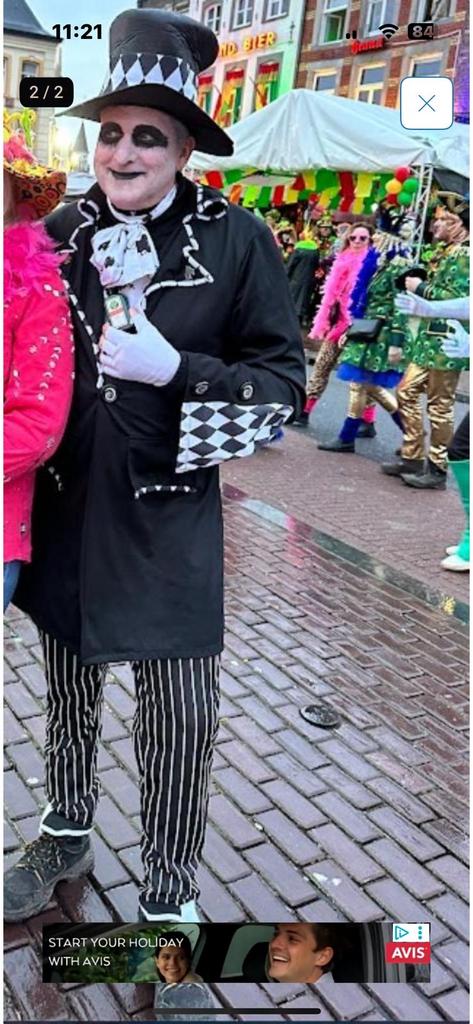 Compleet Carnavalspak - Overjas, Gilet, Broek, Hoed & Meer!, Carnaval, Overige maten, Ophalen of Verzenden, Zo goed als nieuw