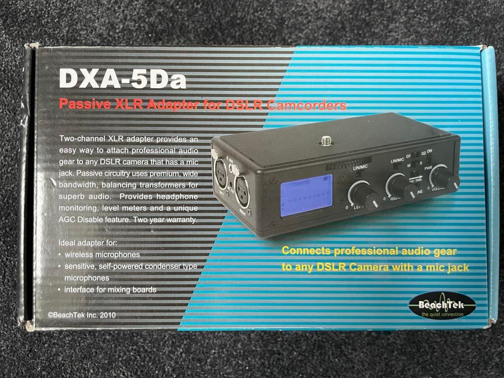 Beachtek DXA-5Da Passieve XLR Adapter voor DSLR, Ophalen, Gebruikt, Audio