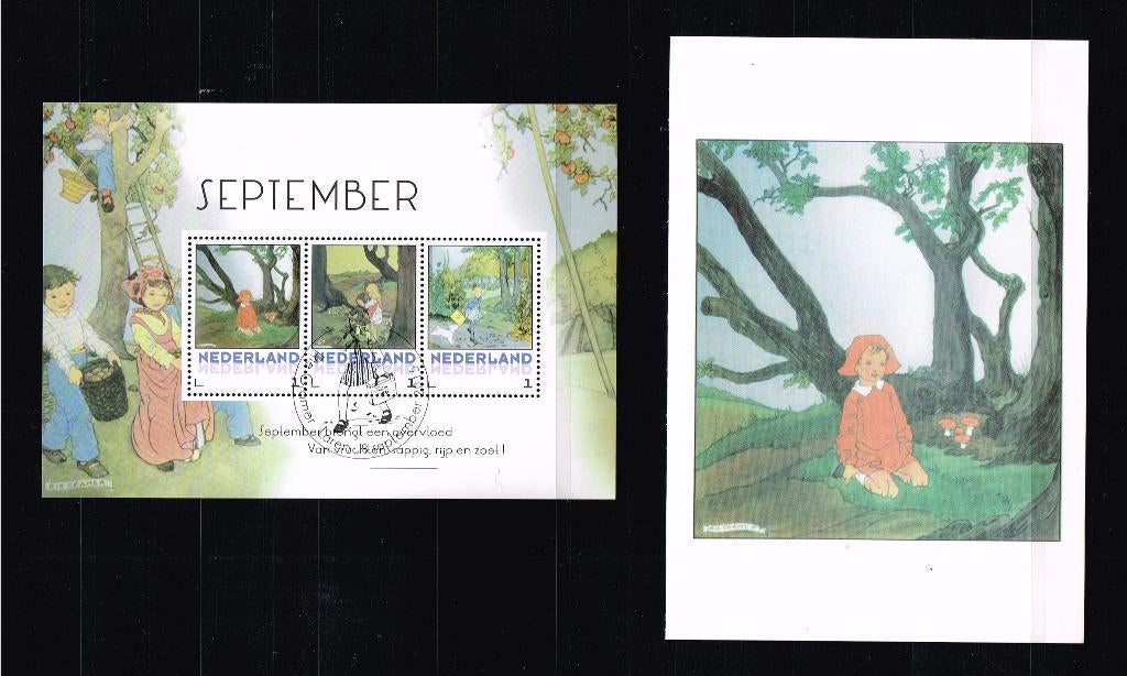 Rie kramer set september persoonlijke zegel gest/ps3, Ophalen of Verzenden, Na 1940, Gestempeld