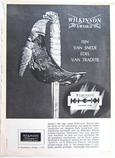 5 vintage advertenties Wilkinson scheermesjes 64-83 scheren, Ophalen of Verzenden, Gebruikt, Overige typen