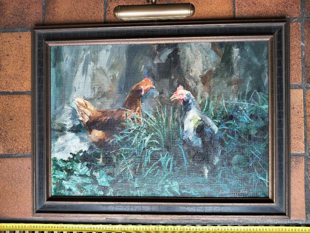 schilderij kippen, Ophalen