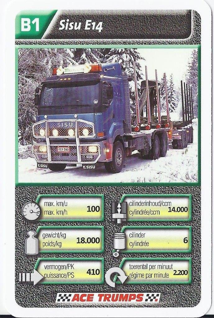 Bb1 Autokaartje b1 sisu e14, Ophalen of Verzenden, Zo goed als nieuw, Auto's