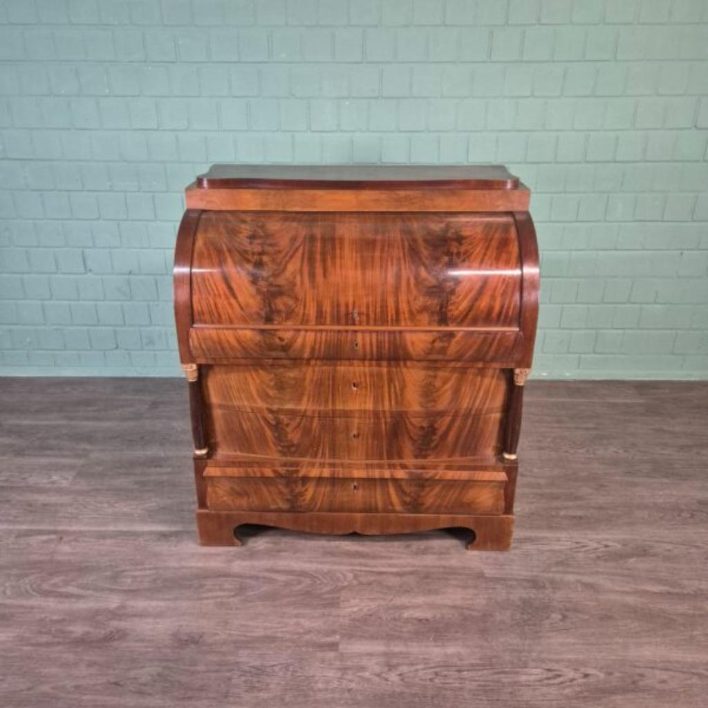 Cylindersecretaire Secretaire Mahonie 1,00 m    27696, Antiek en Kunst, Ophalen of Verzenden
