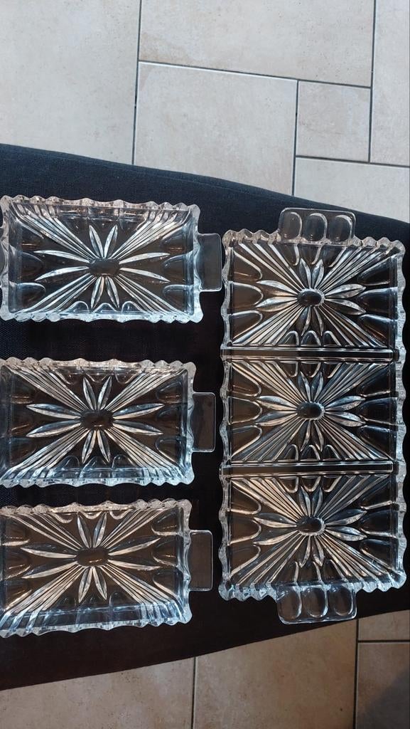 Kristal geslepen serveerset 4 delig vinted, Ophalen of Verzenden, Glas of Kopje