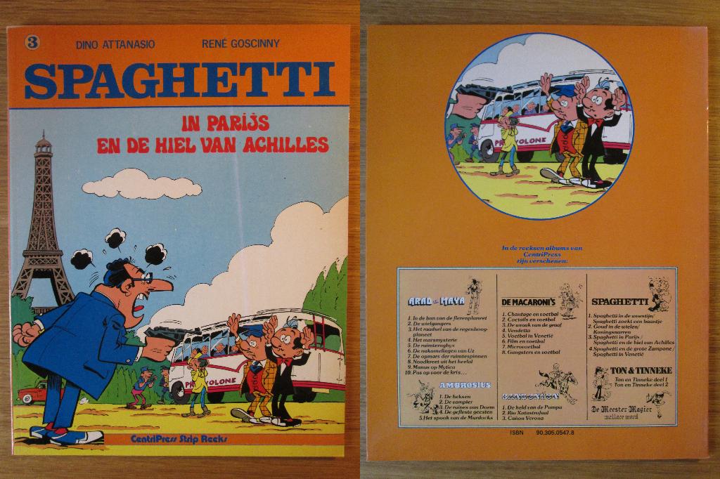 Spaghetti in Parijs + Spaghetti en de hiel van Achilles (SC), Boeken, Stripboeken, Eén stripboek, Ophalen of Verzenden, Zo goed als nieuw