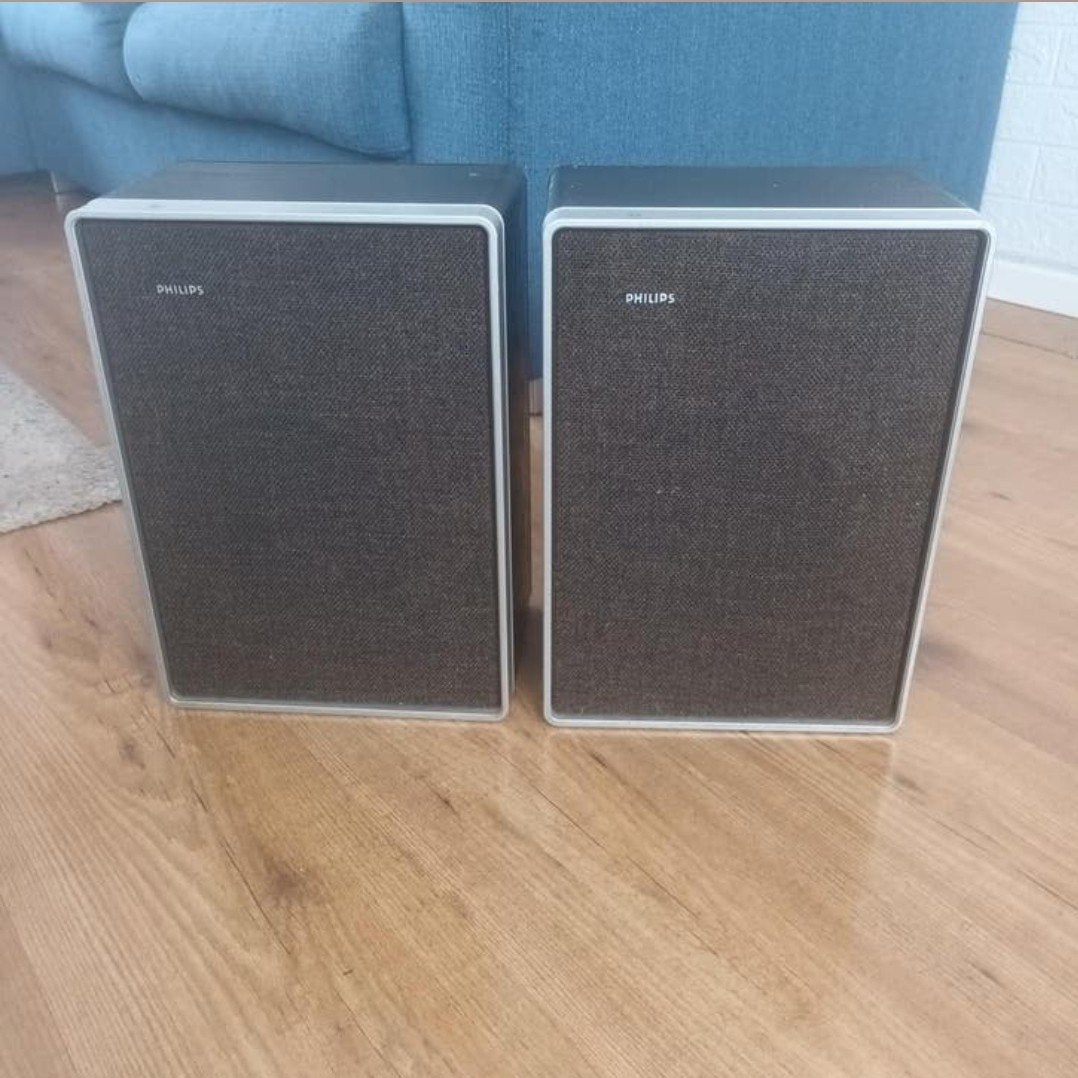 Philips Vintage Boekenplank Speakers - Set van 2, Ophalen, Philips, Gebruikt, Minder dan 60 watt
