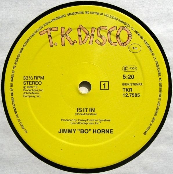 Jimmy "Bo" Horne - Is It In (Maxi Single), Cd's en Dvd's, Vinyl Singles, Gebruikt, R&B en Soul, 12 inch, Ophalen of Verzenden