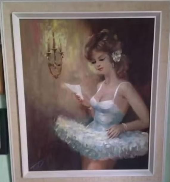 schilderij origineel Eugène Tissot Ballerina 60er, Ophalen, Origineel werk, Doek, Portret of Personen
