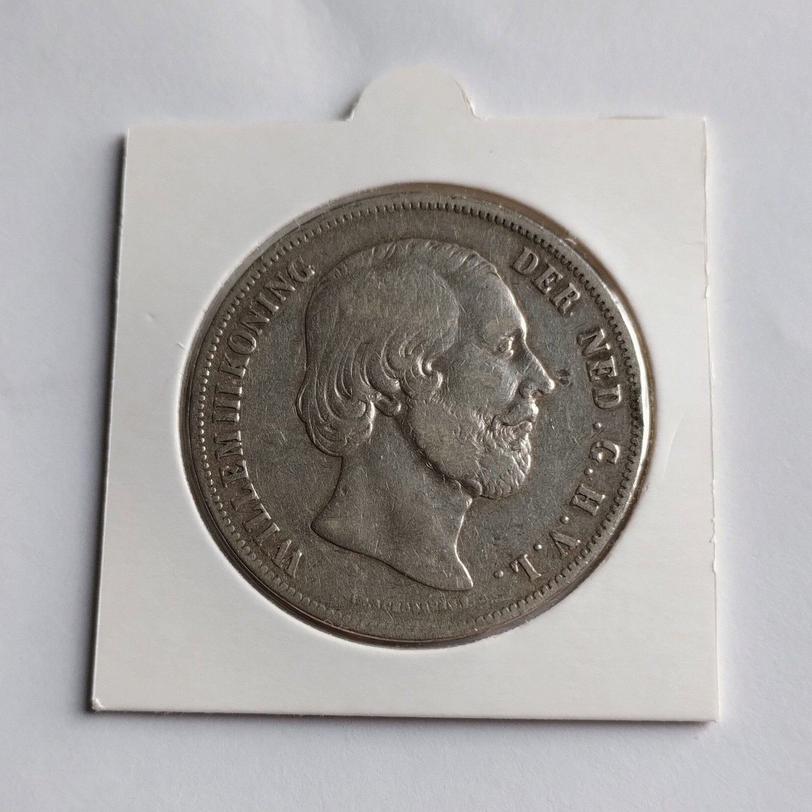 Mooie schaarse Rijksdaalder 1853 - Willem III, Postzegels en Munten, Verzenden, Koning Willem III, 2½ gulden, Zilver