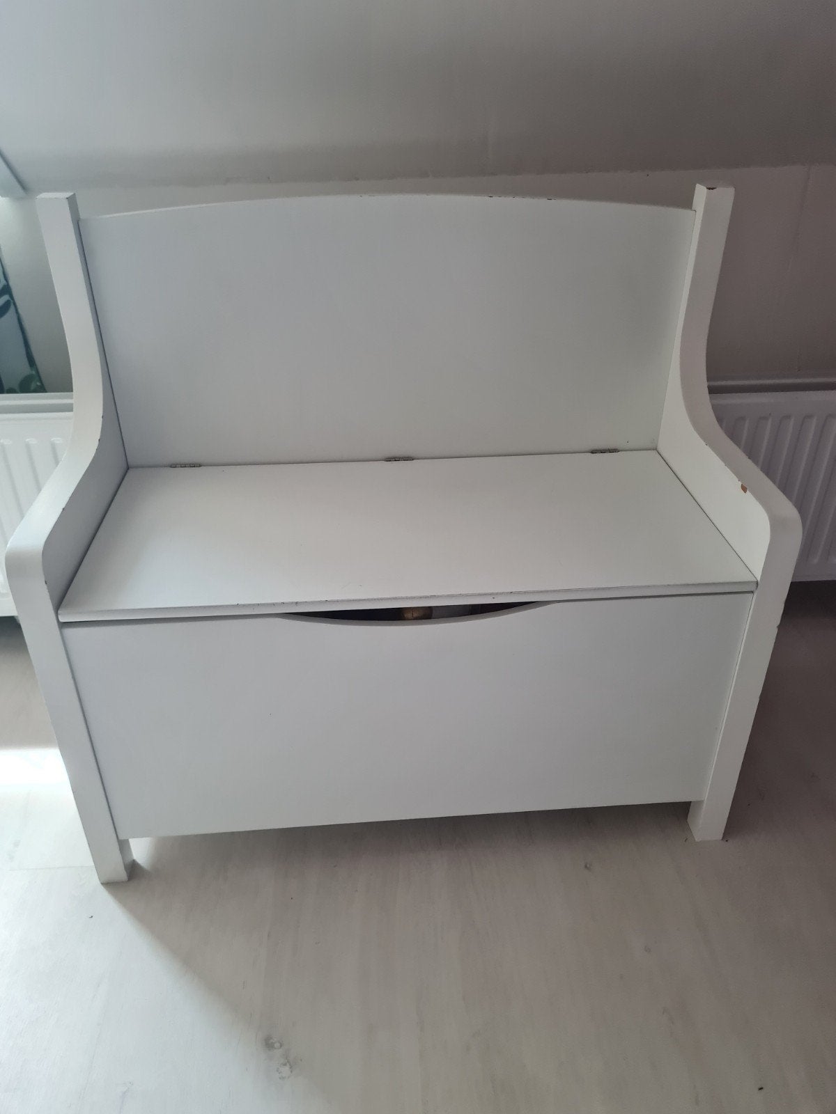 Witte kinderbank met opbergruimte, Ophalen of Verzenden