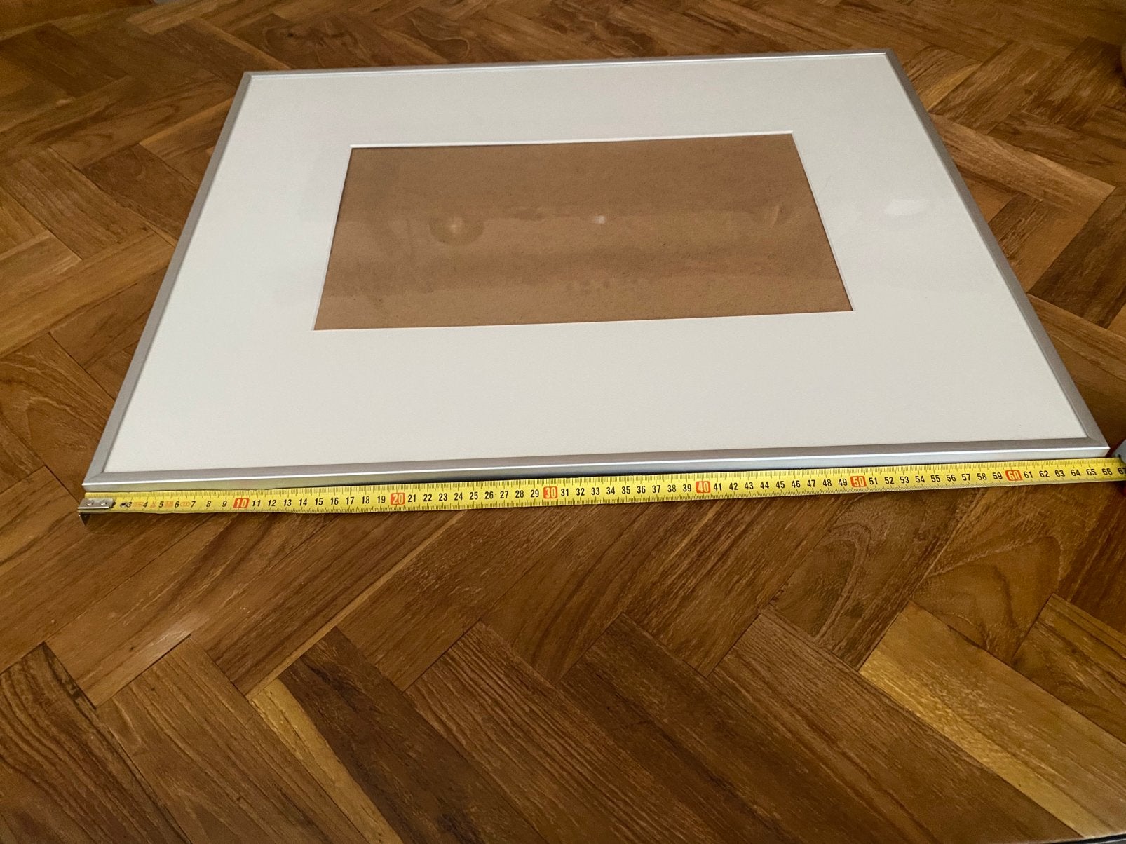 2 Foto lijsten aluminium met glas, 66 cm, 51 cm, Ophalen of Verzenden, Zo goed als nieuw