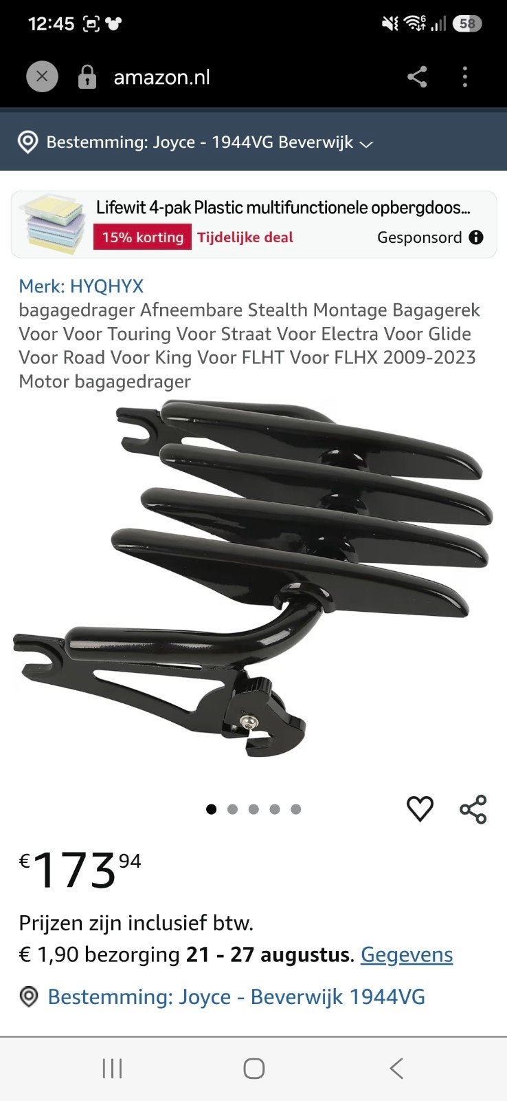 Afneembare Stealth Montage Bagagedrager voor Harley-Davidson, Motoren, Ophalen of Verzenden, Nieuw