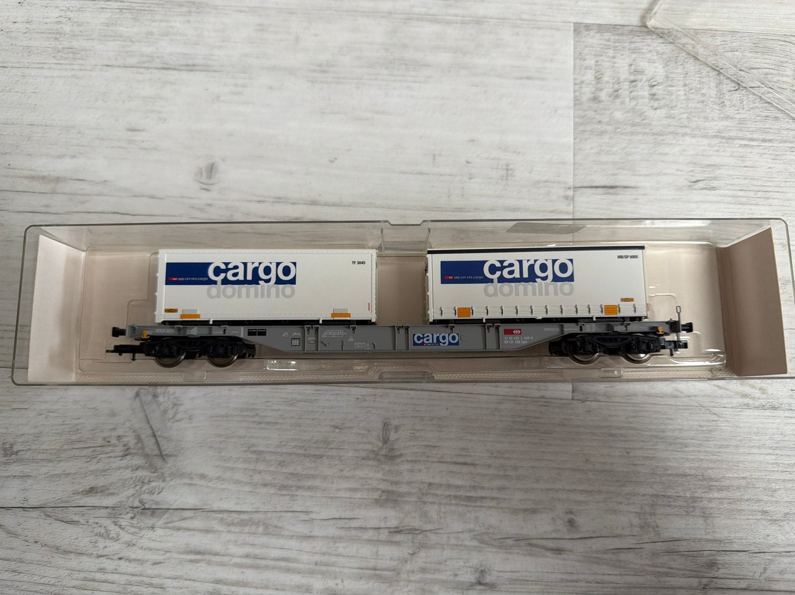 Fleischmann H0 5241 K- SBB Containerwagon met "Cargo Domino", Gelijkstroom, Fleischmann, Wagon, Ophalen of Verzenden