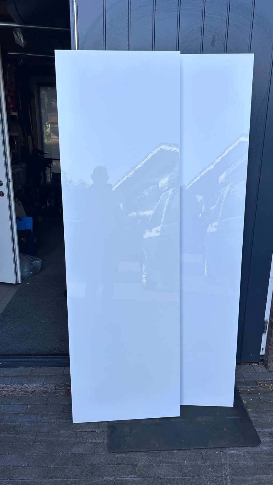 Witte hoogglans kastdeuren voor Besta (2 stuks), Ophalen, Overige materialen, Gebruikt, 50 tot 100 cm