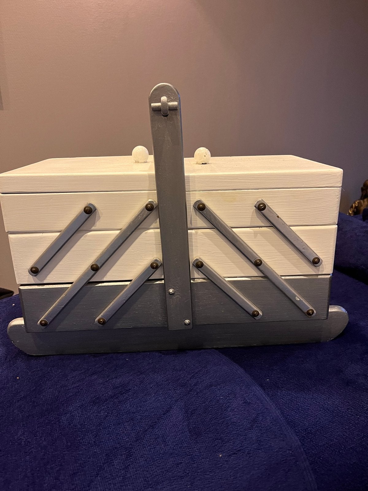 Vintage Naaidoos - Houten Opbergdoos voor Naaibenodigdheden, Ophalen