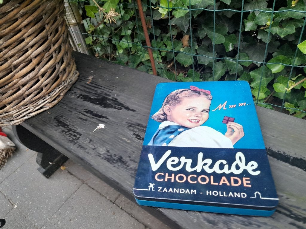 oud blik verkade chocola, Verzamelen, Blikken, Ophalen of Verzenden, Gebruikt, Overige