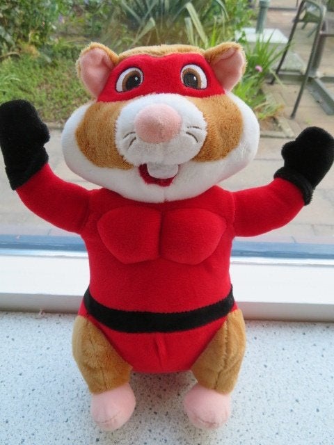 Hamster Sterke Man in rood pak en masker van AH Albert Heijn, Albert Heijn, Hamster, Ophalen of Verzenden, Zo goed als nieuw