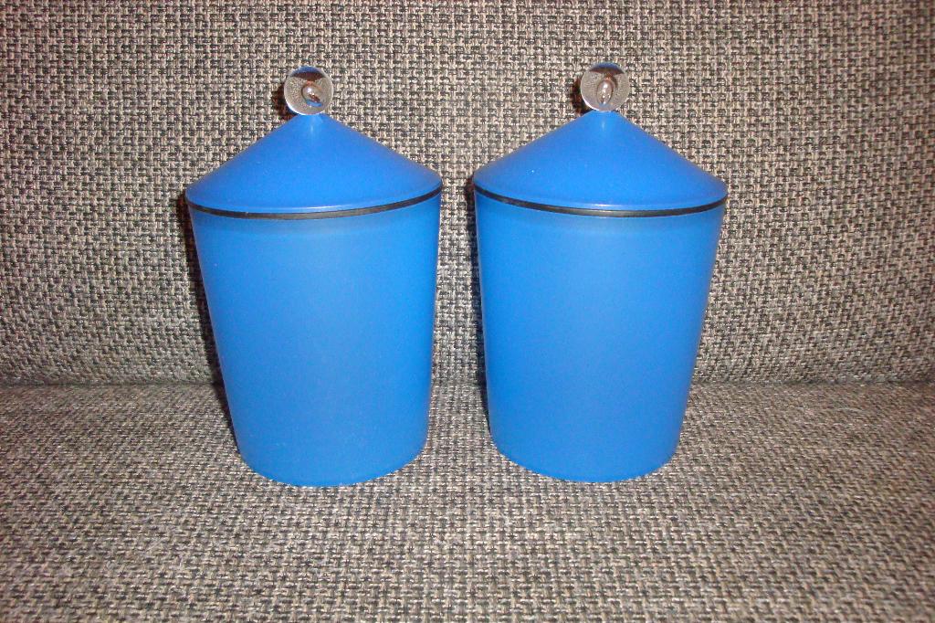 2x vintage design Mepal voorraadbussen Memphis stijl, blauw, Ophalen of Verzenden, Zo goed als nieuw