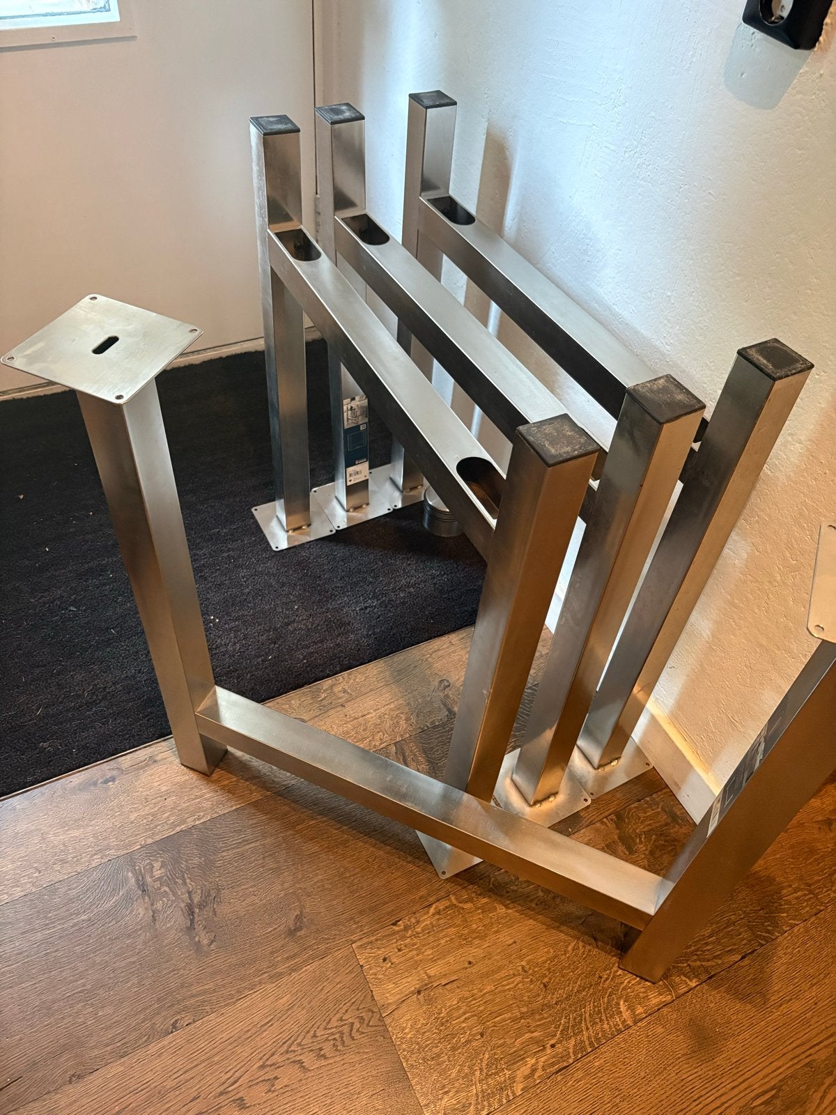 Duraline Michelle tafel- of bureaupoten - 4 stuks, RVS, 72cm, Ophalen, Tafelpoot, Gebruikt, Minder dan 50 cm