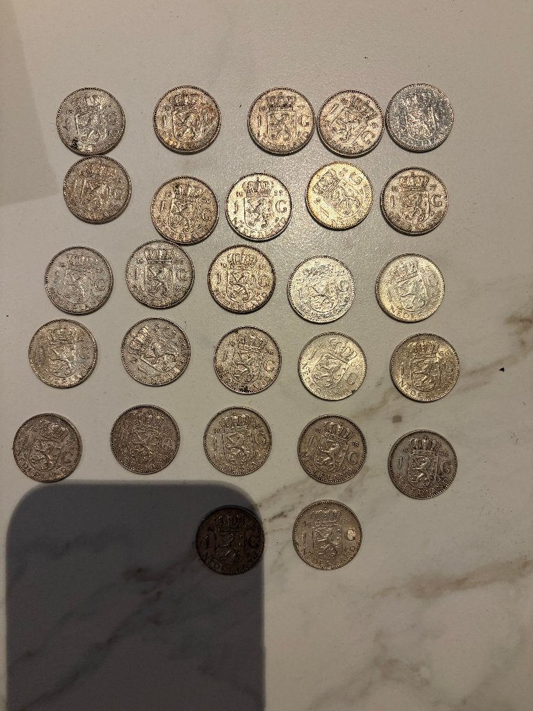 Zilveren 27 guldens + 10 rijksdaalders + zilveren tientje, Postzegels en Munten, Koningin Juliana, Setje, Zilver, Overige waardes