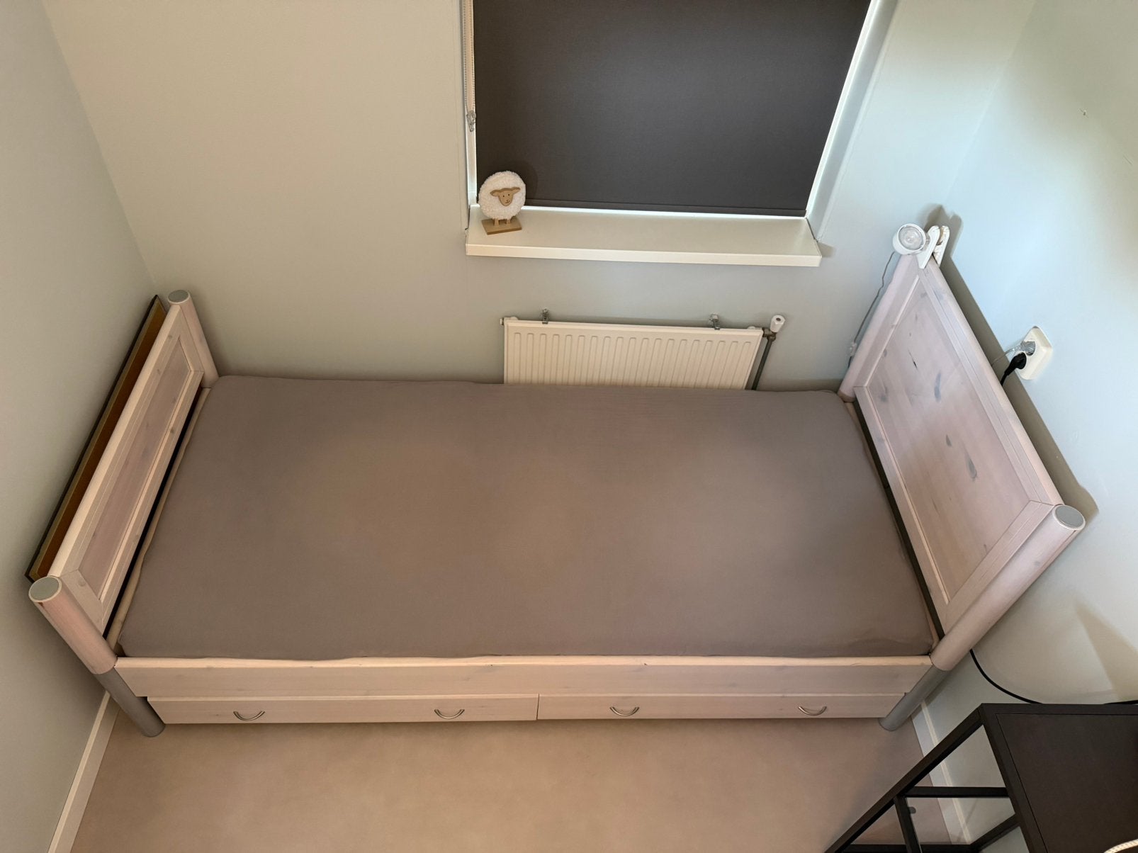 Prachtig aanpasbaar Flexa bed als nieuw - whitewash, Ophalen, 90 cm, Eenpersoons, Wit