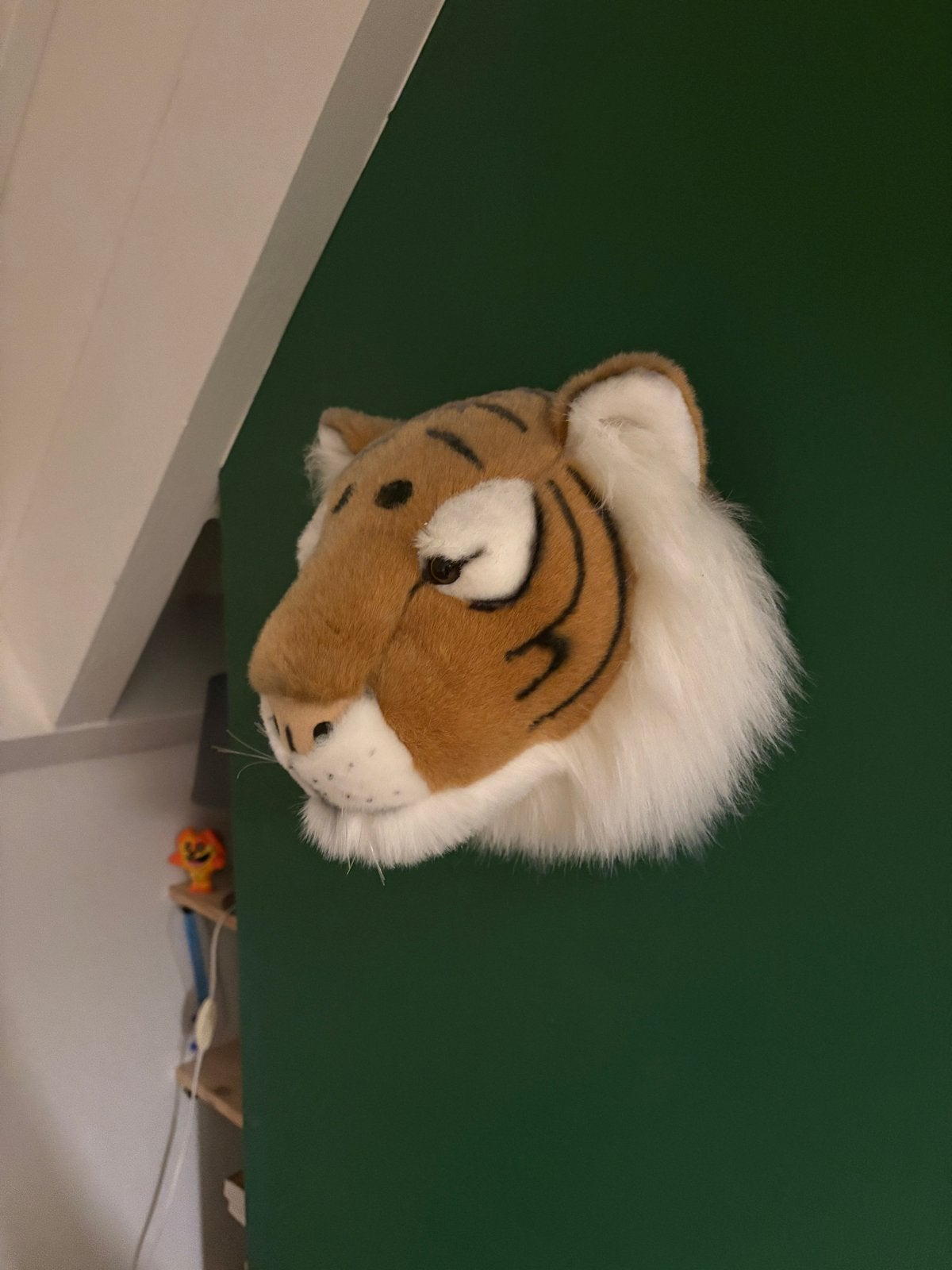 Pluche dierenkoppen voor aan de muur(tijger, leeuw, olifant), Ophalen, Zo goed als nieuw, Middelgroot (20 tot 80 cm), Bruin