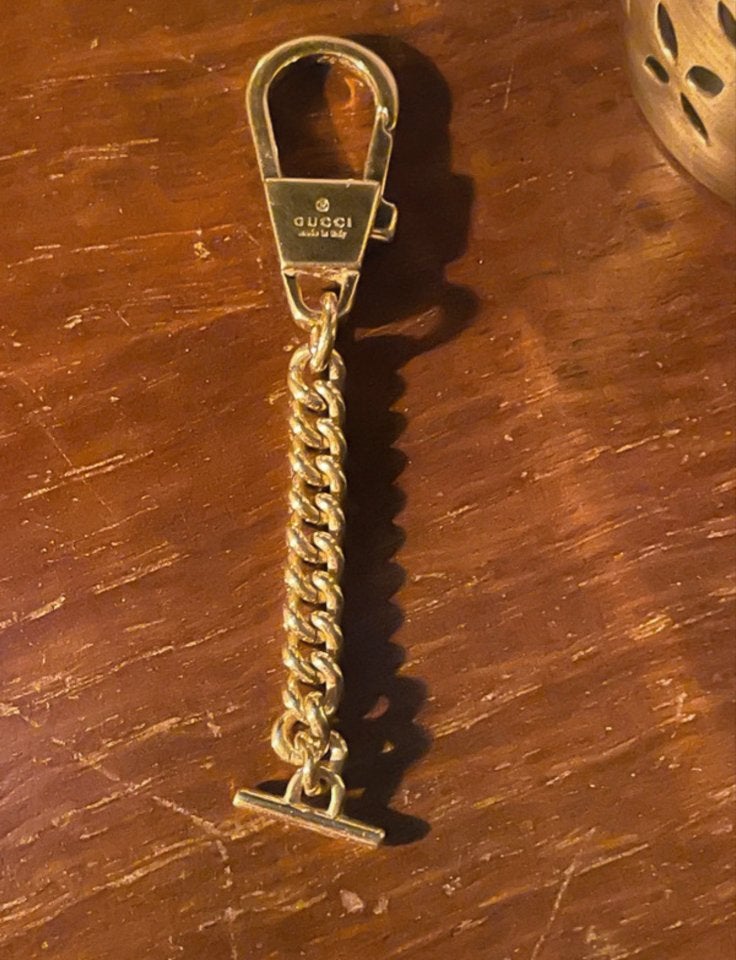 Vintage Gucci Sleutelhanger / Bag Charm - Goudkleurig, Ophalen of Verzenden, Gebruikt, Merk