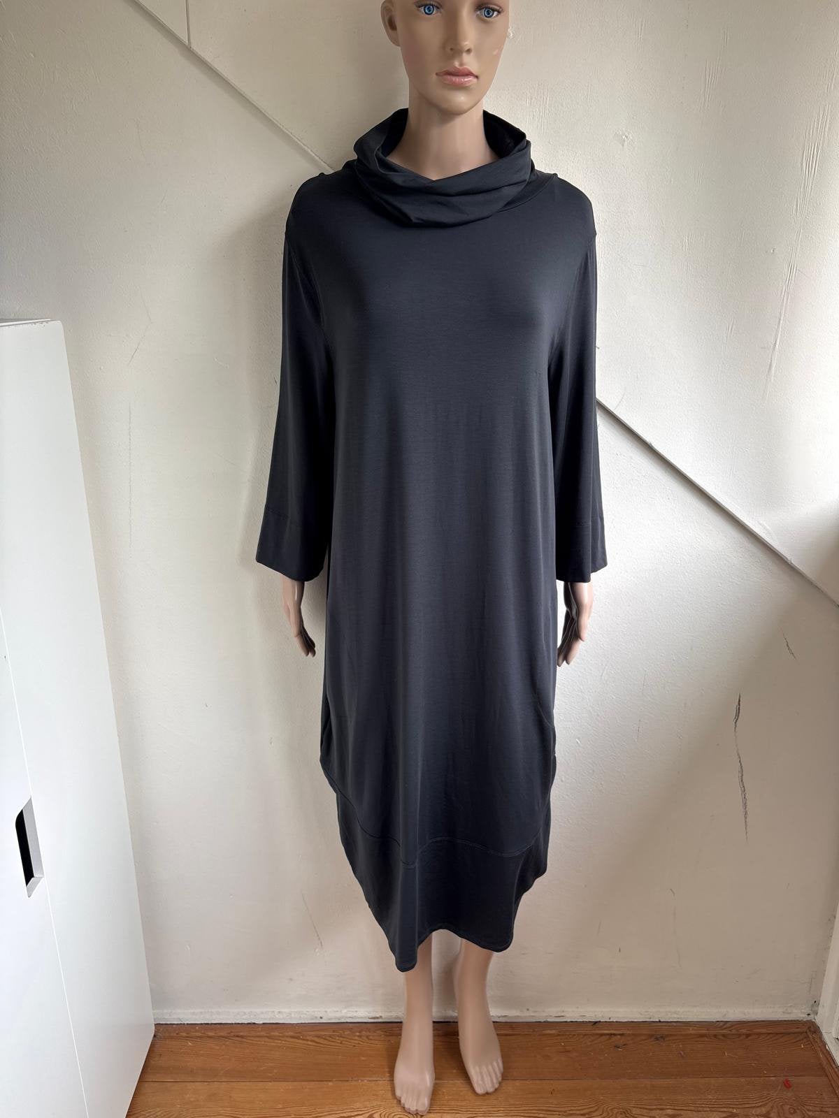 Sylver jurk met col maat L antraciet donkergrijs met zakken, Kleding | Dames, Maat 42/44 (L), Ophalen of Verzenden, Zo goed als nieuw