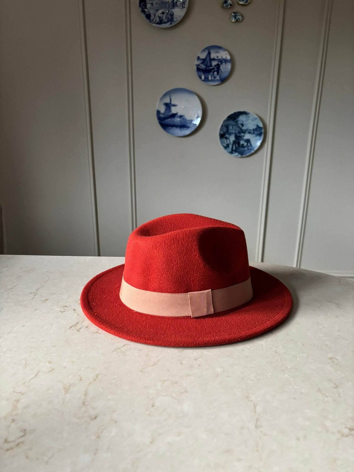 Chique terracotta hoed meisje,mt 53,54,oranje cowboyhoed, Ophalen of Verzenden, Nieuw, Meisje, Hoed