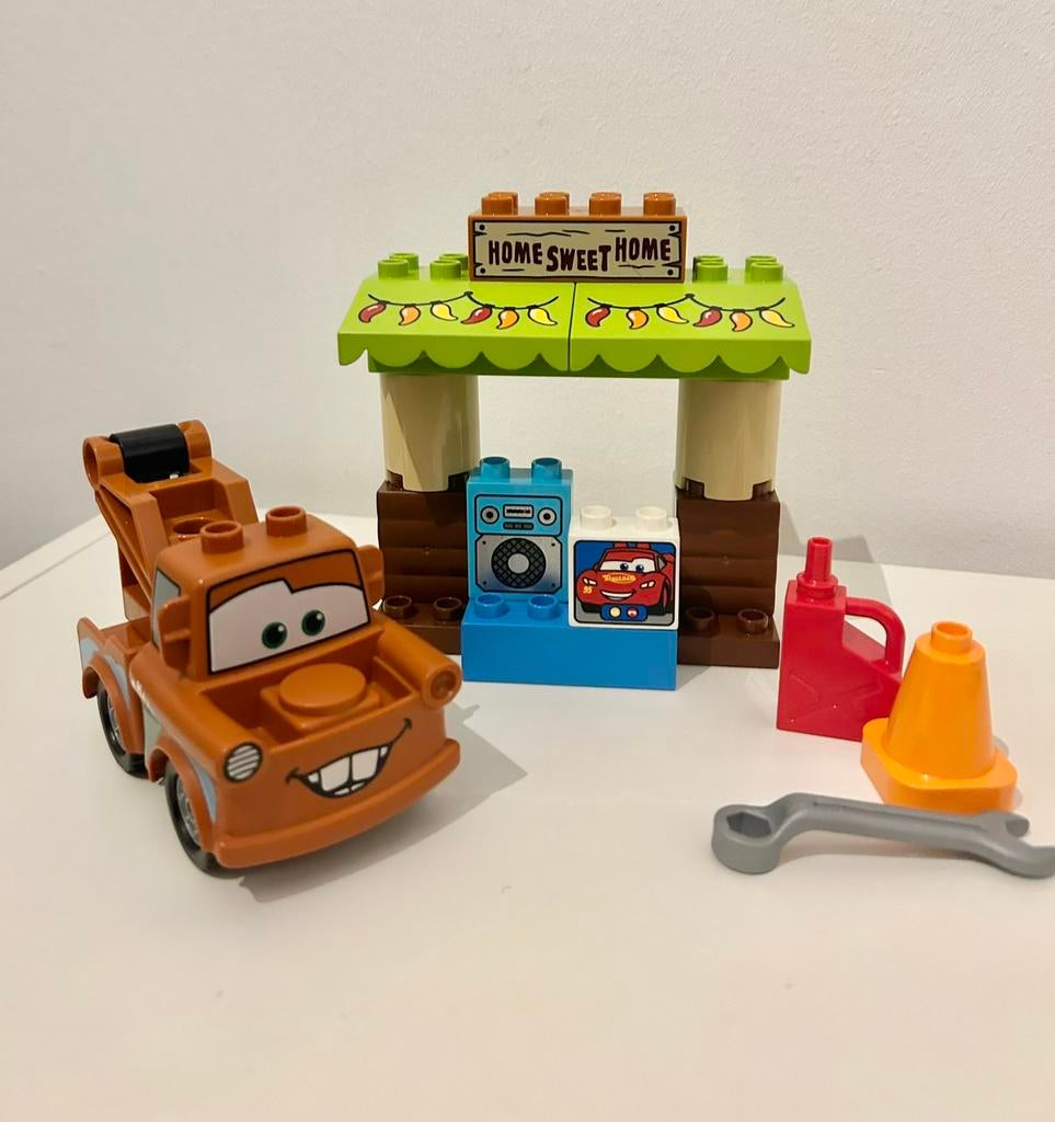 Duplo 10856 - Disney Cars “Takel met werkplaats”, Gebruikt, Overige thema's, Ophalen of Verzenden, Compleet
