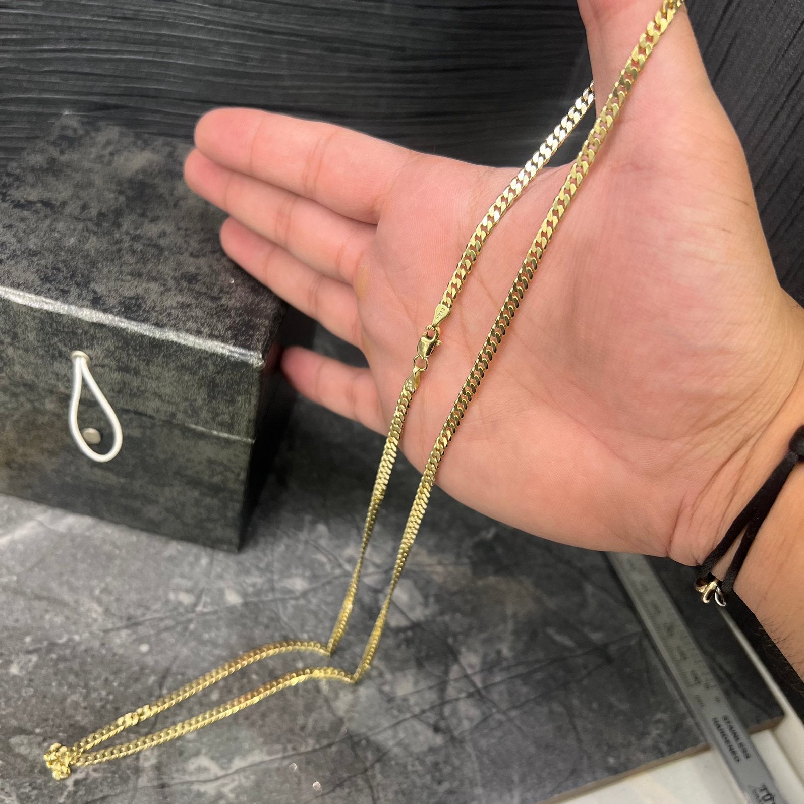 14k gouden ketting massief cuban gourmet schakel, Ophalen of Verzenden, Zo goed als nieuw, Goud