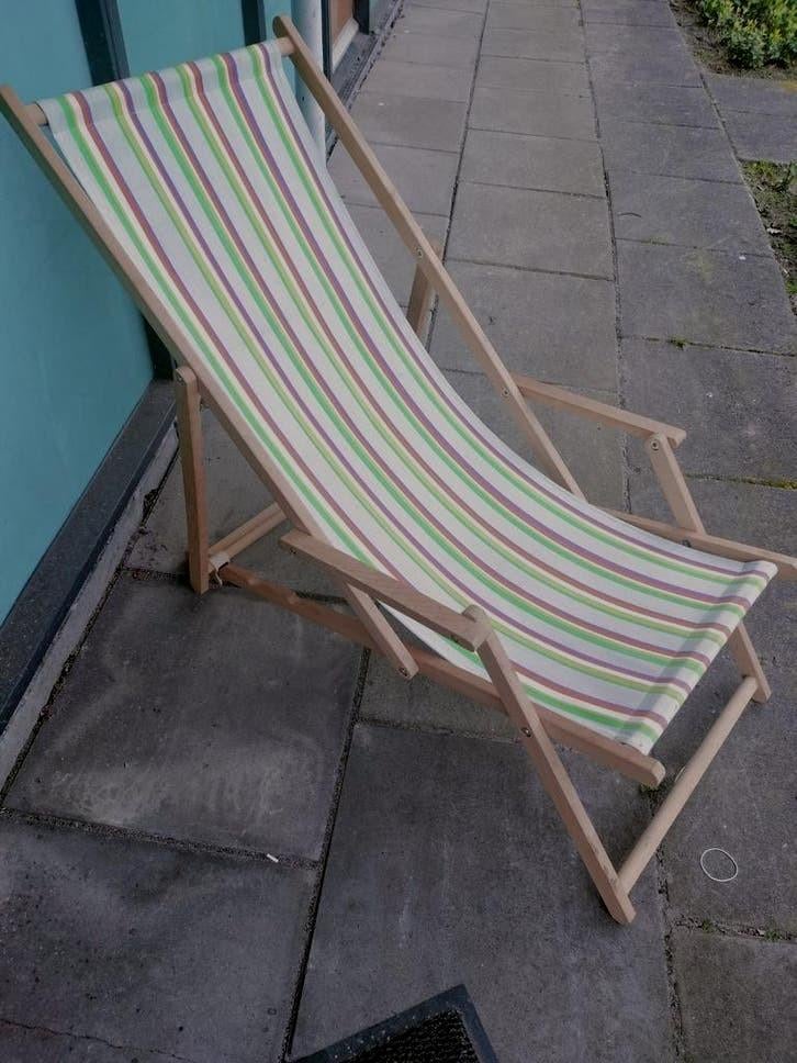 Tuinstoel Ikea jaren 90, Ophalen, Gebruikt, Hout, Verstelbaar