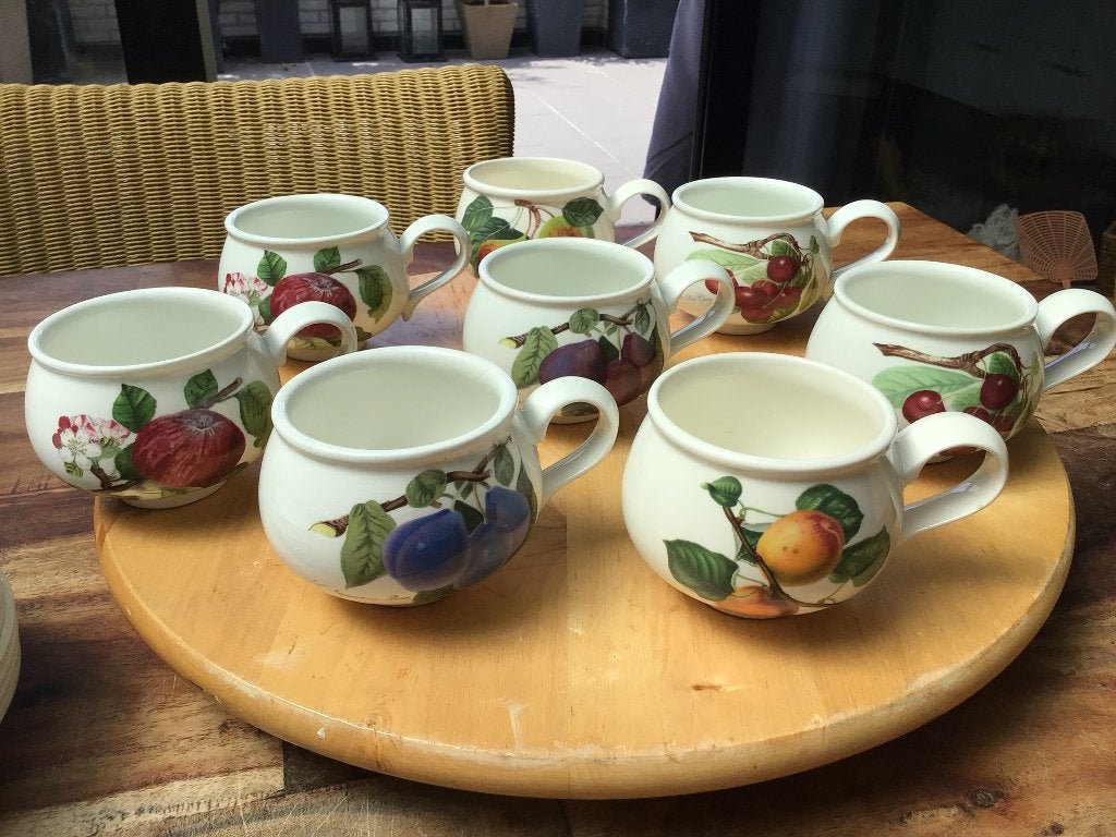 Portmeirion Pomana div.mokjes en schotels, Overige merken, Keramiek, Vintage, Zo goed als nieuw