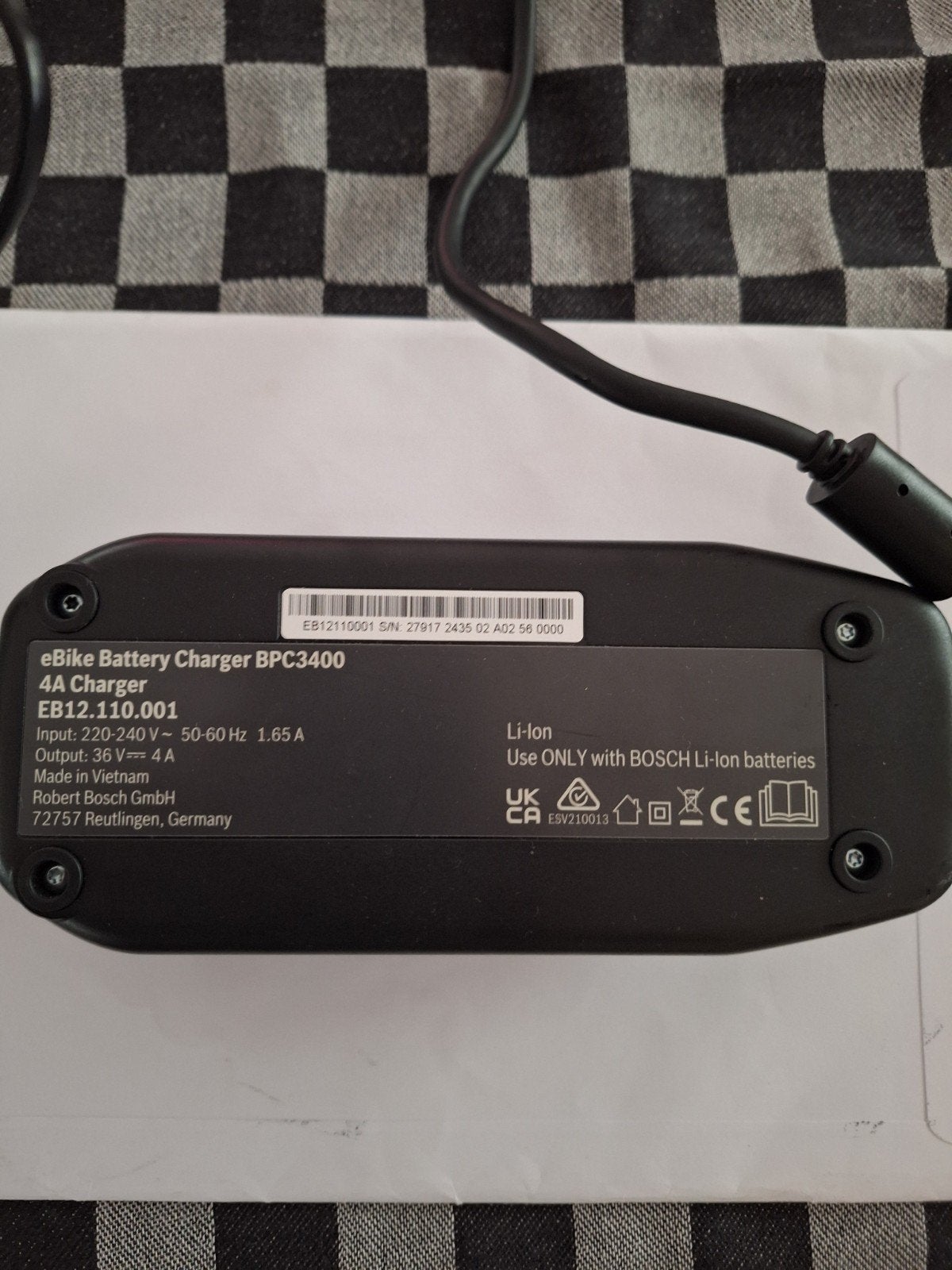 Bosch eBike Acculader BPC3400 4A, Ophalen of Verzenden, Gebruikt