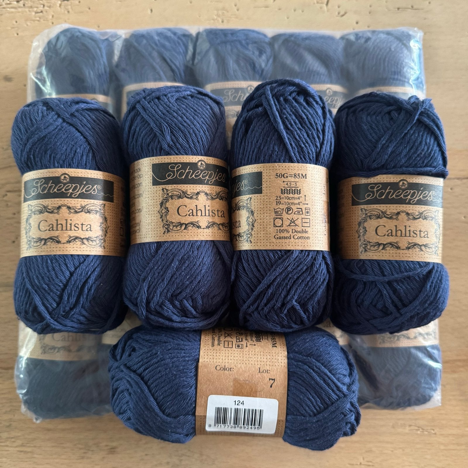 15 bollen Scheepjes Cahlista Garen - Kleur 124 Ultramarine, Verzenden, Nieuw, Breien of Haken, Wol of Garen