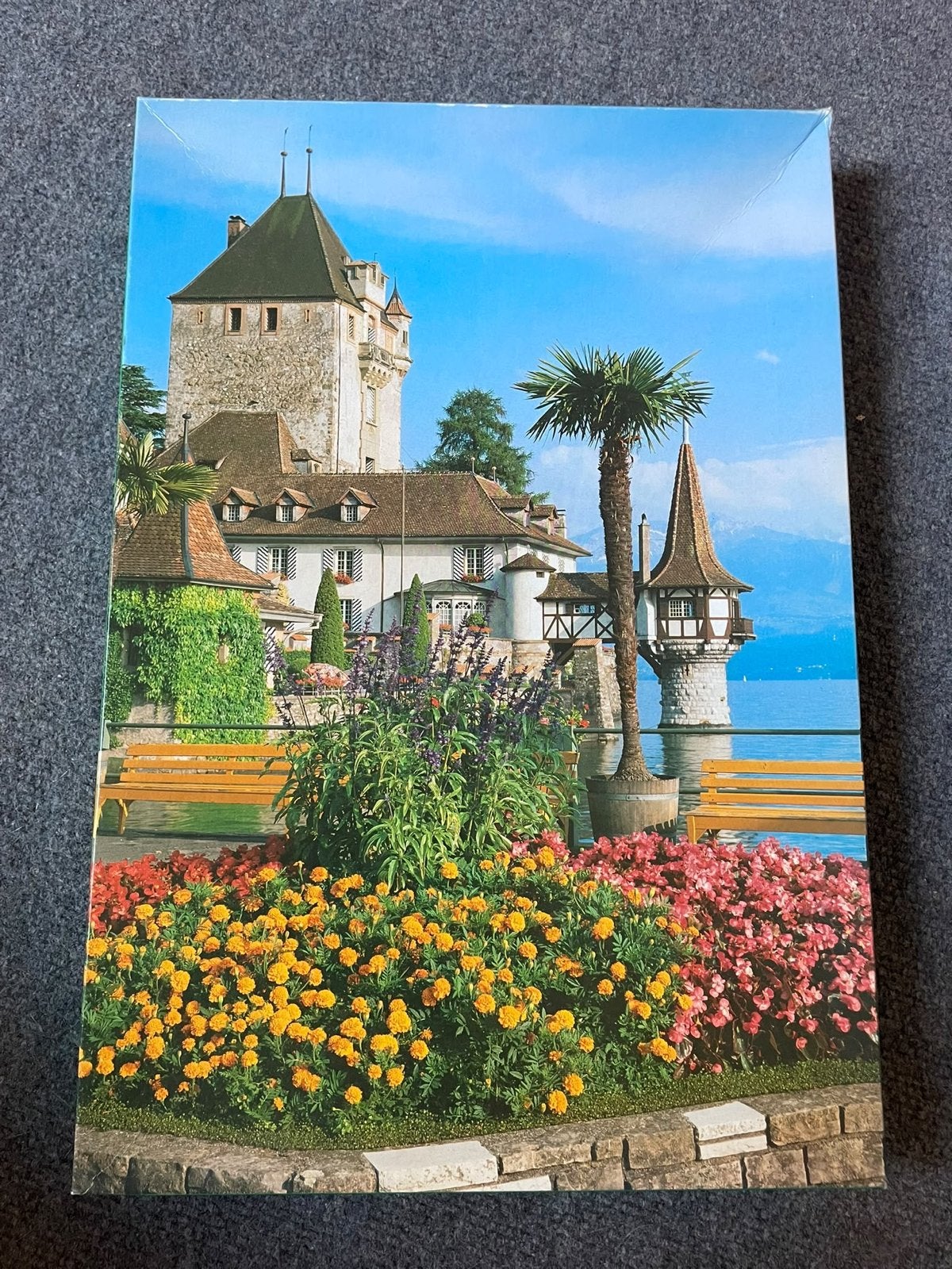 Legpuzzel Oberhofen Zwitserland 1000 stukjes, Ophalen of Verzenden, 500 t/m 1500 stukjes, Gebruikt, Legpuzzel