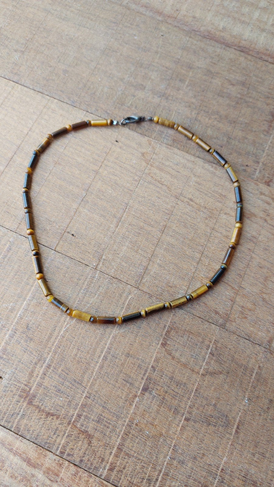 Ketting tijgeroog, Ophalen of Verzenden, Zo goed als nieuw, Bruin, Steen of Mineraal