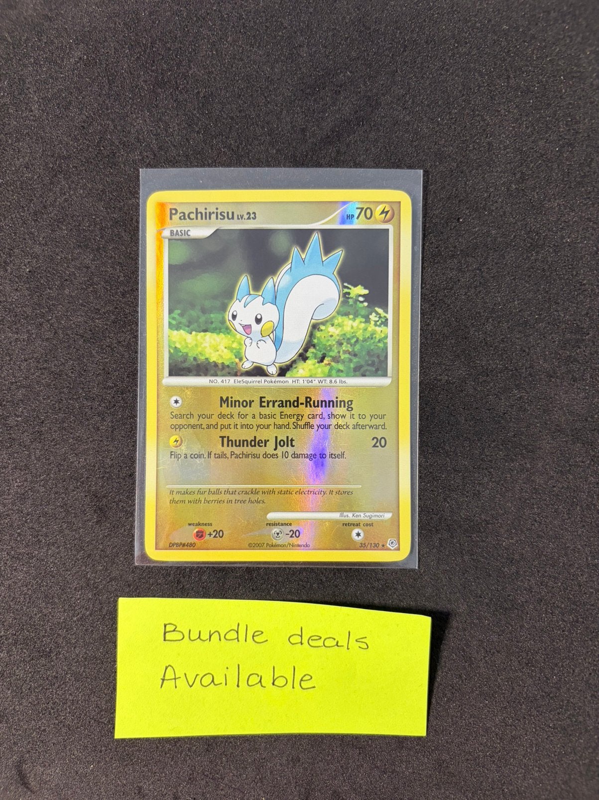 Pokemon kaart Pachirisu 35 - Diamond & Pearl base - Reverse, Hobby en Vrije tijd, Verzamelkaartspellen | Pokémon, Ophalen of Verzenden