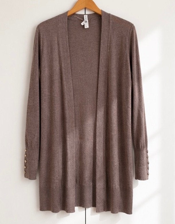 Everme lang taupe fijn gebreid vest maat XS nieuw, Bruin, Nieuw, Ophalen of Verzenden, Everme