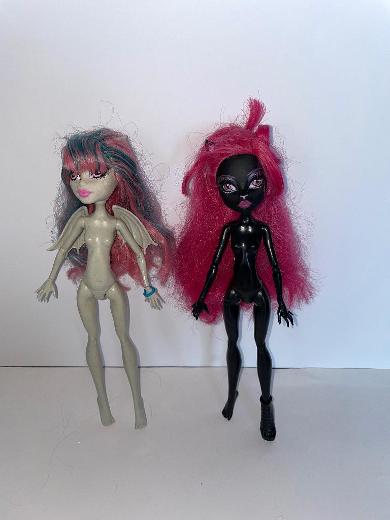Monster High Poppen Rochelle Goyle en Catty Noir, Ophalen of Verzenden, Gebruikt, Pop